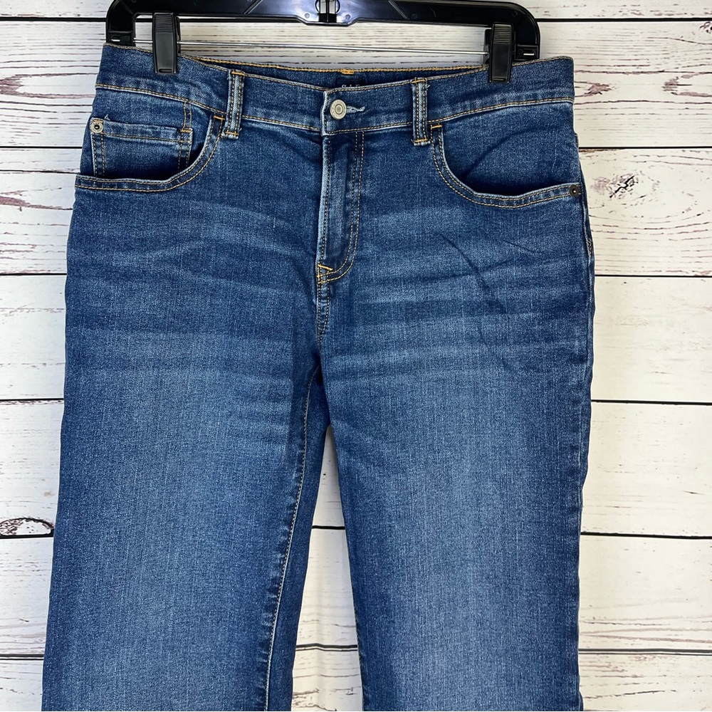 GAP Stretch Straight Distressed Denim Blue Jeans Size 16 Husky Boys EUC - Picture 3 of 15